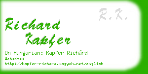 richard kapfer business card